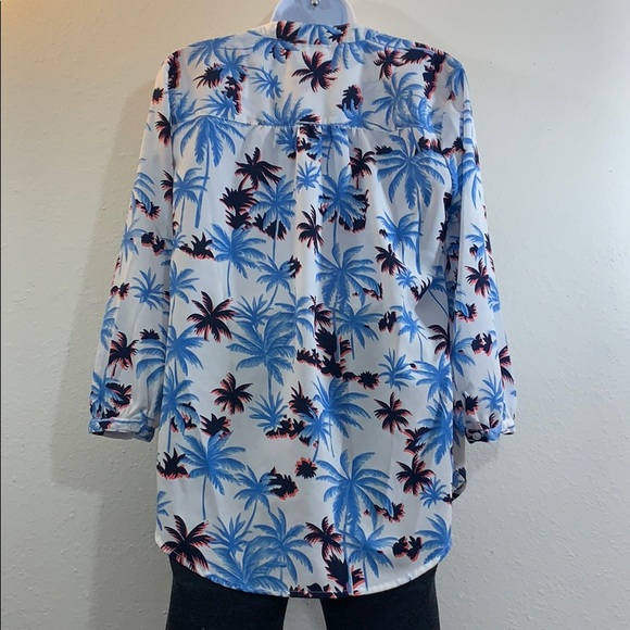 5 for 20 neon palm tress flowy tunic blouse - Picture 5 of 7